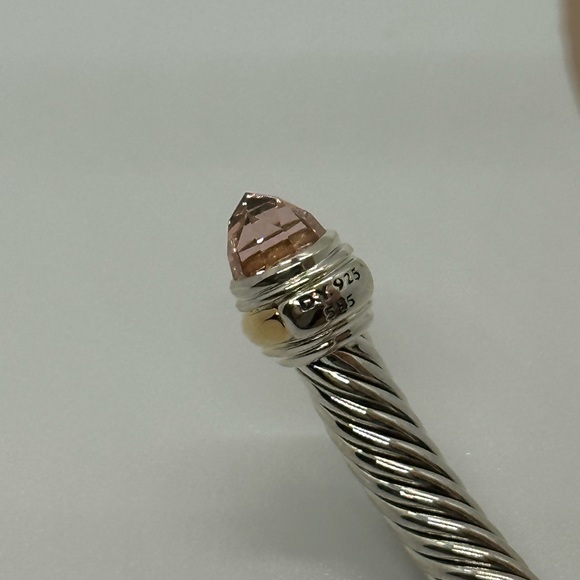 DAVID YURMAN 925 Silver Morganite
5 mm Cable Classic Cuff Bracel - Picture 7 of 11